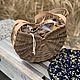 Round bag, wicker handbag, women's handbag, Classic Bag, Astrakhan,  Фото №1