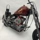 Ретро-модель мотоцикла "Harley-Davidson" для декора (М06). Статуэтки. Время подарков. Ярмарка Мастеров.  Фото №4