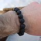 Bracelet from lava stone 'Volcano' 12 mm. Bead bracelet. merlin-hat (Merlin-hat). My Livemaster. Фото №5