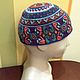 "Russian style" шапочка с жаккардовым рисунком из хлопка. Шапки. Funny_knit. Интернет-магазин Ярмарка Мастеров.  Фото №2