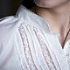  Рубашка из нежного батиста с кружевными вставками. Блузки. So-образ (so-obraz). Ярмарка Мастеров.  Фото №4