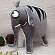 Rare, striped elephant soft toy grey elephant. Stuffed Toys. Dingus! Funny cats and other toys. Online shopping on My Livemaster.  Фото №2