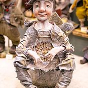 Куклы и пупсы: Милый Олененок кукла из текстиля и полимерной глины
