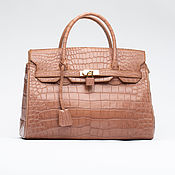 Сумки и аксессуары handmade. Livemaster - original item Roomy women`s bag made of caramel-colored crocodile leather. Handmade.