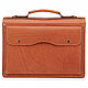 Leather briefcase 'Lawyer' (red). Brief case. Russian leather Guild. My Livemaster. Фото №5