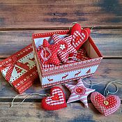 Сувениры и подарки handmade. Livemaster - original item Textile Christmas decorations. Set of 15 pieces in a gift box.. Handmade.