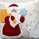 Decorative carpet embroidery pillow Santa Claus. Pillow. Bunniess and friends (toys-for-kids). My Livemaster. Фото №5