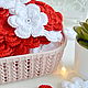 Order Flowers knitted volume red and white. Natalie crochet flowers. Livemaster. . Flowers artificial Фото №3