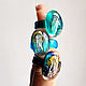 Glass ring 'Portrait of a jellyfish in blue' size 17. Rings. Anna Ivanova. Lampwork jewelry. My Livemaster. Фото №6