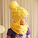 children's knitted hat and Snood with braids buy
