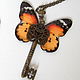 Transparent Pendant Key Orange Black Butterfly Jewelry Epoxy. Pendants. WonderLand. Online shopping on My Livemaster.  Фото №2