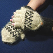 Аксессуары handmade. Livemaster - original item Women`s knitted mittens-transformers. Handmade.