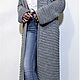 Cardigan knitted long 'Classic style' grey melange. Cardigans. Prettyloops. Online shopping on My Livemaster.  Фото №2