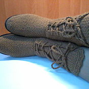 Обувь ручной работы handmade. Livemaster - original item Knitted winter boots ( wool ). Handmade.
