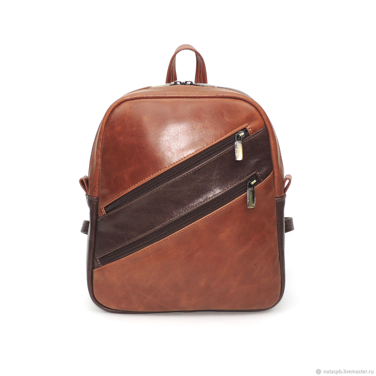  Leather women's backpack brown-red Jesy Mod. R. 27-602-1, Backpacks, St. Petersburg,  Фото №1