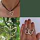 Butterfly ring and Pendant. Silver 925 sample, Pendant, Turin,  Фото №1