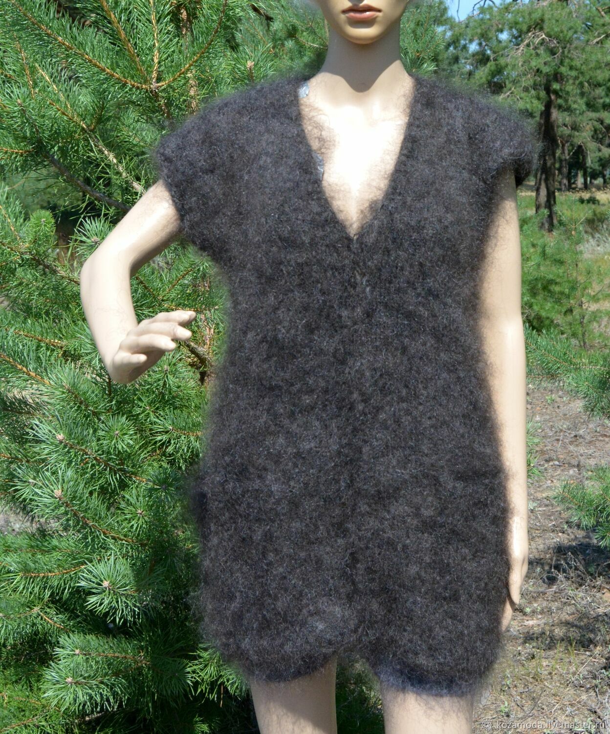 DOWN VEST KNITTED TANK TOP NATURAL GOAT DOWN, Vests, Urjupinsk,  Фото №1