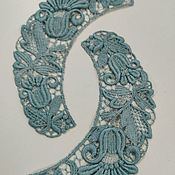 Материалы для творчества handmade. Livemaster - original item Finishing for sewing: Lace motifs turquoise. Handmade.