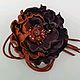 Brooch made of leather ' Bordeaux'. Brooches. Svetlana (groza-sv72). Online shopping on My Livemaster.  Фото №2