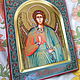 Order GUARDIAN ANGEL , hand painted icon ,arch ,ornament ,gold. ikon rus. Livemaster. . Icons Фото №3
