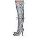 Shoes from Python. Designer boots from Python zip. Copyright women's handmade shoes. Thigh boots with Python skin on the heel. Fashion boots Python skin. Soft boots from Python.
