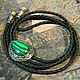 Bolo tie 'Western Bolo' with natural (Malachite). Ties. Neformal-World. My Livemaster. Фото №5