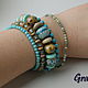 Bracelet with turquoise and coral. Bead bracelet. Grafoli jewellery. My Livemaster. Фото №6