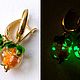 Серьги "Тыковки" светятся в темноте. Серьги классические. MulyaShop. Интернет-магазин Ярмарка Мастеров.  Фото №2