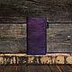 Фиолетовый кошелек из состаренной кожи. Кошельки. Creative Leather Workshop. Интернет-магазин Ярмарка Мастеров.  Фото №2