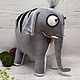 Rare, striped elephant soft toy grey elephant, Stuffed Toys, Moscow,  Фото №1