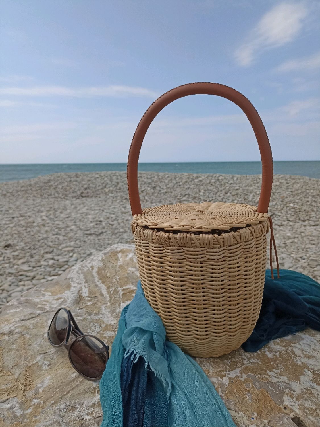Летняя плетеная сумка-корзинка соломенного цвета, пляжная сумка, бохо, Сумка-торба, Туапсе,  Фото №1