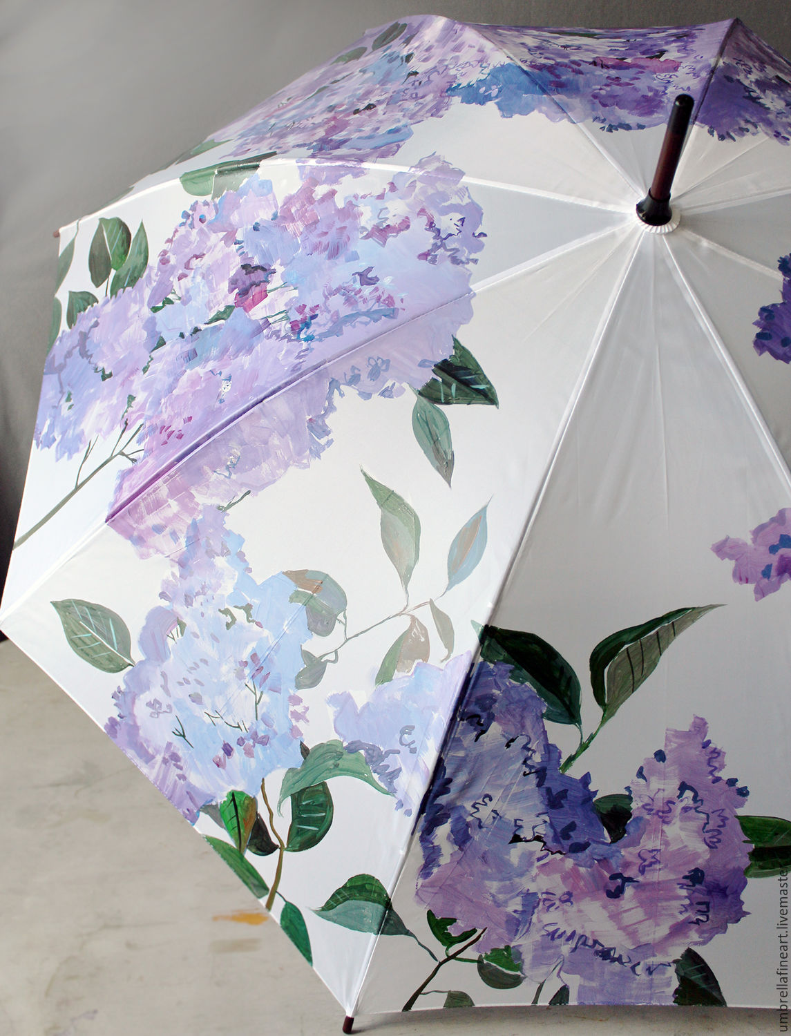 Women's umbrella with hand-painted 'lilac', Umbrellas, St. Petersburg,  Фото №1