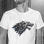 Мужская одежда handmade. Livemaster - original item Game Of Thrones T Shirt. House Stark. Handmade.