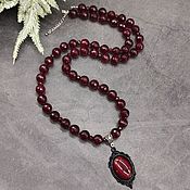 Украшения handmade. Livemaster - original item Ruby agate necklace with pendant. Handmade.