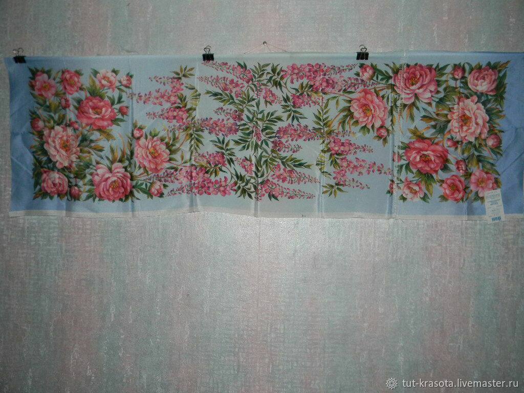 Лоскут№200 Павловопосадского платка купить в интернет-магазине Ярмарка Мастеров по цене 900 ₽ – S3BX8RU, Ткани, Павловский Посад - доставка по России