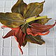 Brooch flower leather Lily. Brooches. LIUDMILA SKRYDLOVA (flower glade). My Livemaster. Фото №5