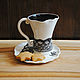A couple of tea 'Gothic'. Single Tea Sets. author's ceramics. My Livemaster. Фото №4
