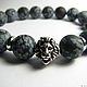 Order Bracelet with obsidian, 'the snow lion'. Beautiful gifts for the good people (Alura-lights). Livemaster. . Bead bracelet Фото №3