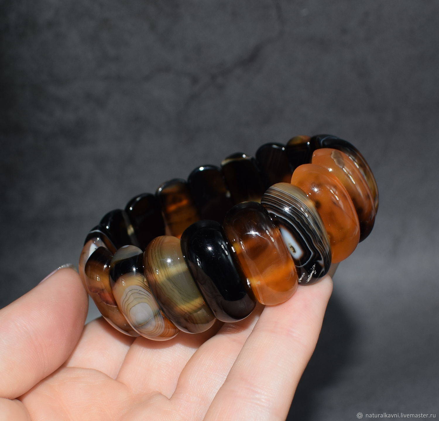 Браслет натуральный камень сардоникс купить в интернет-магазине Ярмарка ...