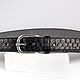 Order Python leather belt Black, width 3,9 cm. Two Starlings. Livemaster. . Straps Фото №3