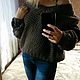 Women's sweater honeycomb oversize chocolate. Sweaters. imknitwear. Online shopping on My Livemaster.  Фото №2