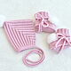 Conjunto de gorro y botines para niña recién nacida. 100% Merino. Baby Clothing Sets. Olgamusinaekb. Интернет-магазин Ярмарка Мастеров.  Фото №2