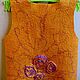 Order Felted vest with silk for a girl Orange and lilac. FansFelt. Livemaster. . Childrens vest Фото №3