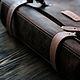 Leather men's messenger bag (size S) chocolate, over the shoulder. Men\'s bag. odalgoods (odalgoods). My Livemaster. Фото №4