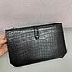 Clutch made of genuine crocodile leather in black color!, Clutches, St. Petersburg,  Фото №1
