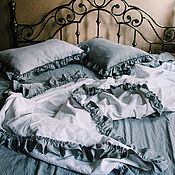 Льняное постельное белье в цвете Айвори