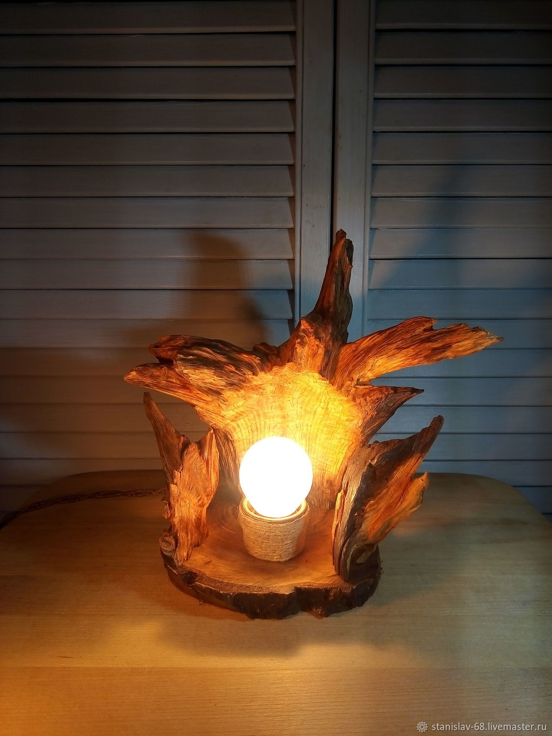 Уникальный светильник-ночник из корня можжевельника –  на Ярмарке .