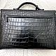 Order Men's briefcase, made of genuine crocodile leather, in black. SHOES&BAGS. Livemaster. . Brief case Фото №3