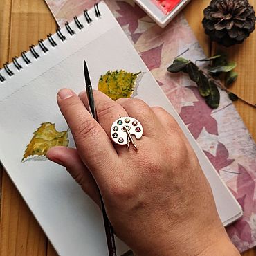 Украшения ручной работы. Ярмарка Мастеров - ручная работа Палитра кольцо. Handmade.