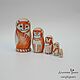 Matryoshka Red cats hand-painted 5 local, Puzzle, Penza,  Фото №1